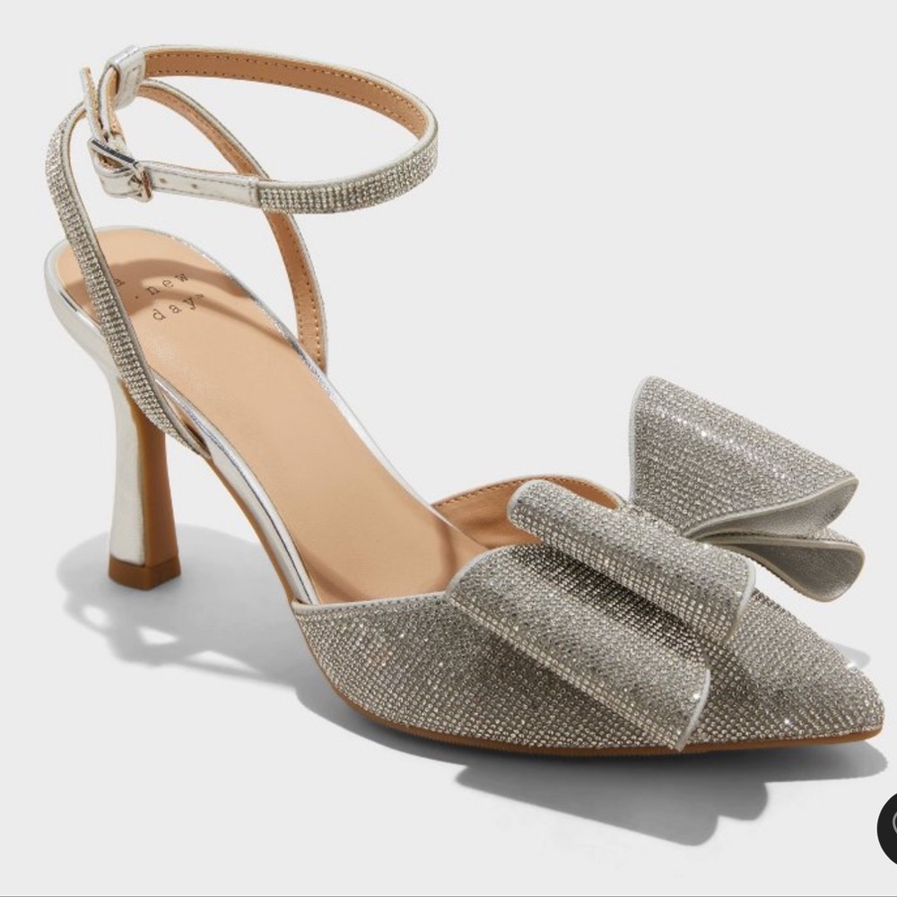 Women’s Julia Rhinestone Bow Heels with Memory Foam